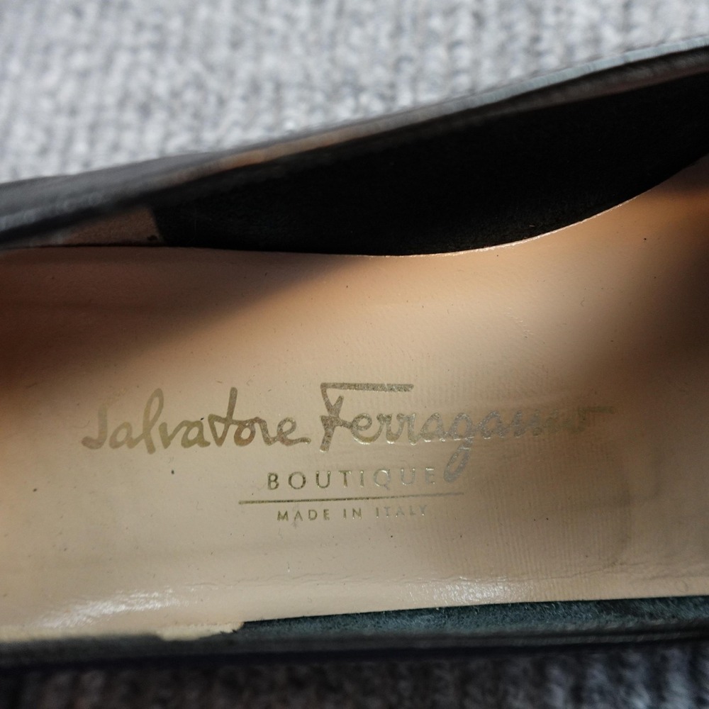 Salvatore Ferragamo Black Suede & Leather Loafers - Picture 4 of 6